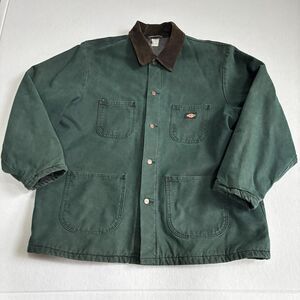 VTG Dickies Chore Coat Jacket Mens XL Green Blanket Lined 90s Farm Barn USA Made